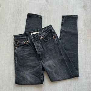 Levis Strauss & Co Wedgie Skinny Faded Black Denim Jeans | Women’s Size 26